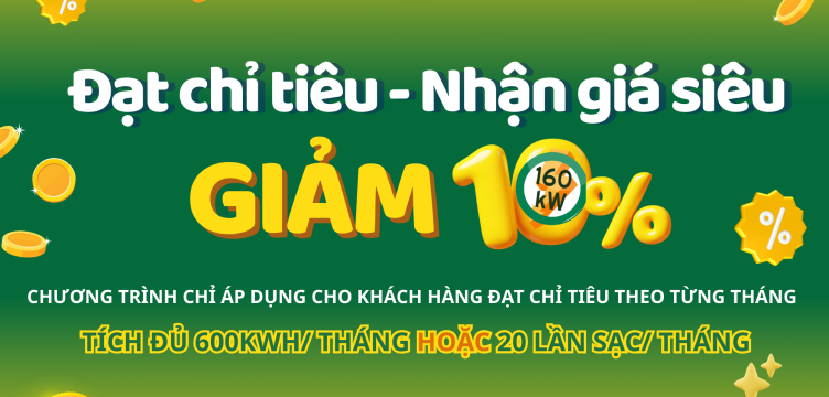 Đạt Chỉ Tiêu Nhận Giá Siêu: Ưu Đãi Giảm 10% Giá Sạc Tại EVIA