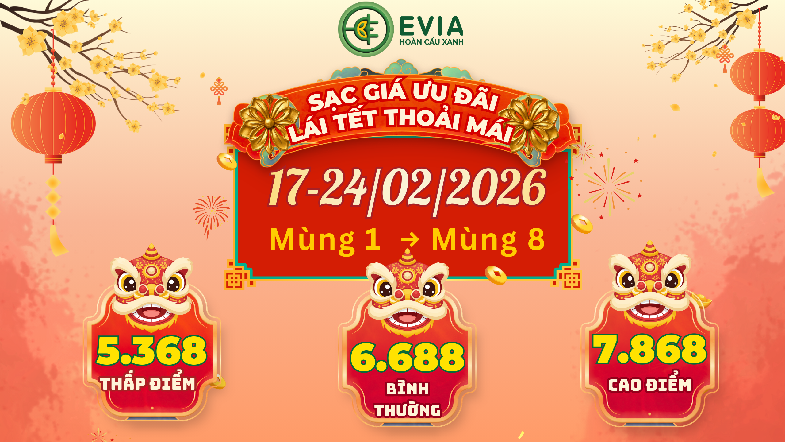 EVIA Khai Xuân Bính Ngọ 2026: Áp dụng Bảng Giá Lộc Phát Thay Lời Chúc May Mắn
